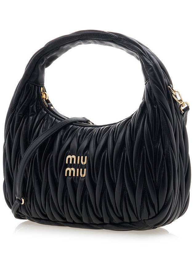 Wander Materasse Nappa Leather Shoulder Bag Black - MIU MIU - BALAAN 3