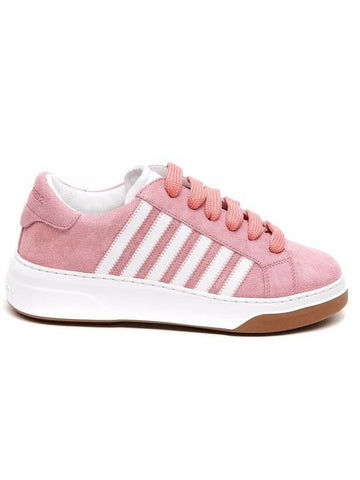 striped suede low top sneakers pink - DSQUARED2 - BALAAN 1