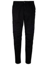 Compass Badge Gabardine Cargo Straight Pants Black - STONE ISLAND - BALAAN 1