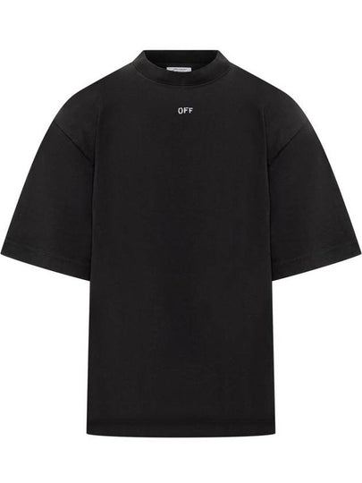 Logo Cotton Jersey Short Sleeve T-Shirt Black - OFF WHITE - BALAAN 2