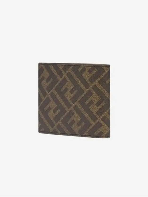 FF Logo Fabric Half Wallet Brown - FENDI - BALAAN 4