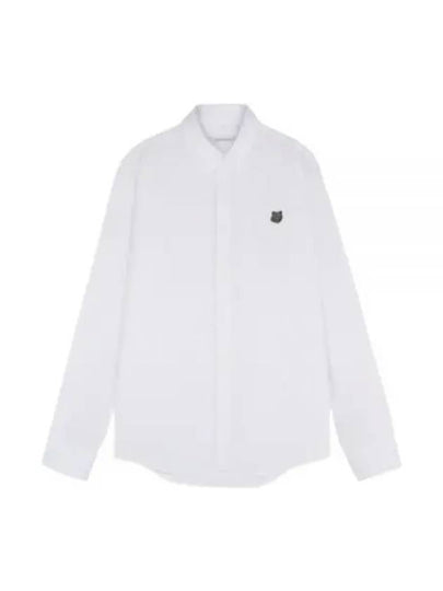 Fox Patch Cotton Long Sleeve Shirt White - MAISON KITSUNE - BALAAN 2