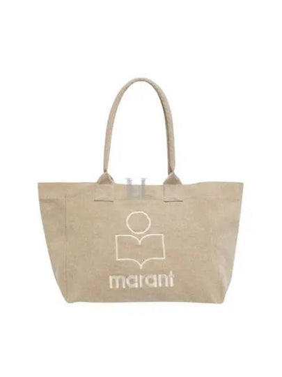 Yenky Zipper Logo Washed Cotton Tote Bag Light Grey - ISABEL MARANT - BALAAN 2