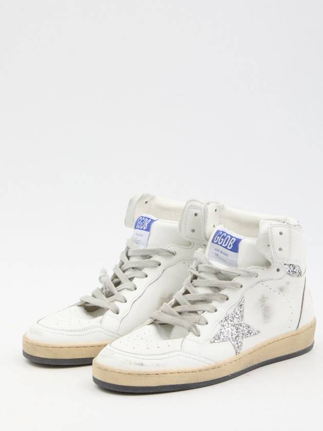 Sky Star Glitter Logo High Top Sneakers White - GOLDEN GOOSE - BALAAN 3