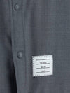 4 Bar Stripe Plain Weaving Wool Long Sleeve Shirt Grey - THOM BROWNE - BALAAN 5