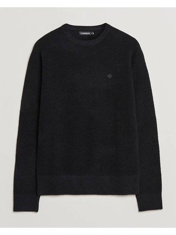 Yuri Merino Logo Crew Neck Sweater Black - J.LINDEBERG - BALAAN 1