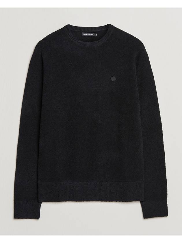 Yuri Merino Logo Crew Neck Sweater Black - J.LINDEBERG - BALAAN 2