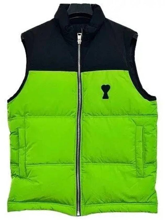 Heart Logo Patch Padded Vest Green - AMI - BALAAN 2