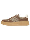 GG Supreme Canvas Low Top Sneakers Brown Beige - GUCCI - BALAAN 2