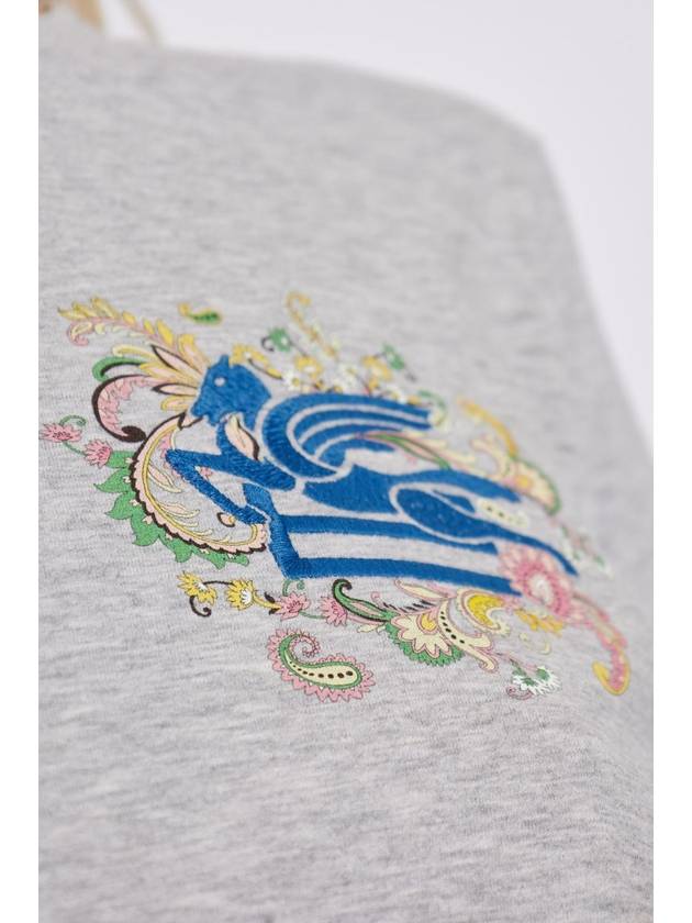 Etro T-shirt With Embroidered Logo, Women's, Grey - ETRO - BALAAN 5