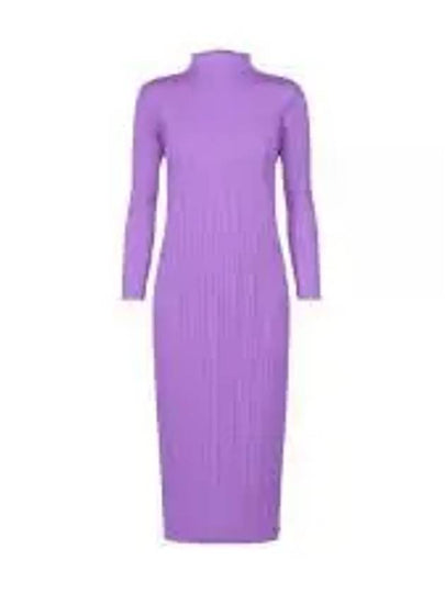 Monthly Color September Pleats Long Sleeve Midi Dress Purple - ISSEY MIYAKE - BALAAN 2