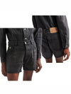 Men's Bermuda Wash Denim Shorts Black - PRADA - BALAAN 2