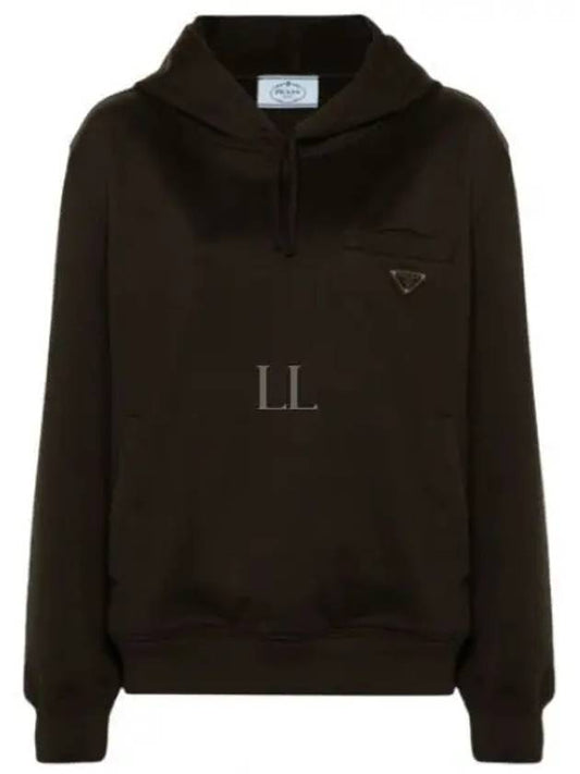 Triangle Logo Hoodie Dark Brown - PRADA - BALAAN 2