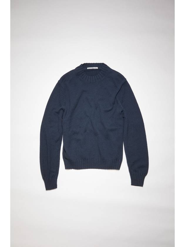 Organic Crewneck Knit Top Midnight Blue - ACNE STUDIOS - BALAAN 2