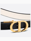 30 Montaigne Reversible Leather Belt Black White - DIOR - BALAAN.