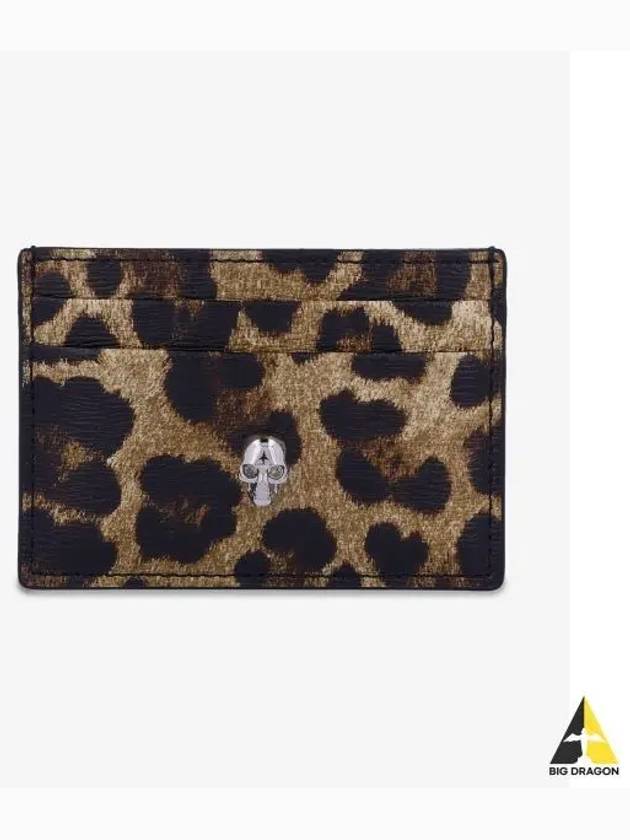 Leopard Print Card Holder Brown - ALEXANDER MCQUEEN - BALAAN 2