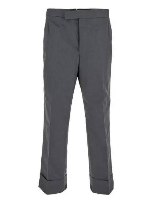 Typewriter Classic Backstrap Straight Pants Grey - THOM BROWNE - BALAAN 2