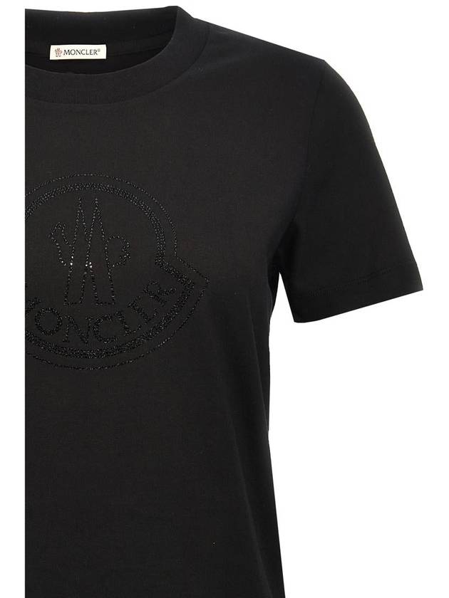 Crystal Logo Short Sleeve T-Shirt Black - MONCLER - BALAAN 4