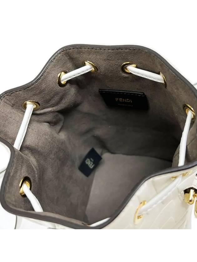 Mon Tresor Small Leather Bucket Bag White - FENDI - BALAAN 5