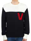 V logo bicolor knit top - VALENTINO - BALAAN 2