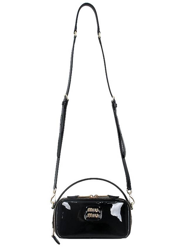 Logo Patent Leather Shoulder Bag Black - MIU MIU - BALAAN 4