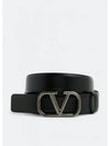 V Logo Signature Belt Black - VALENTINO - BALAAN 2