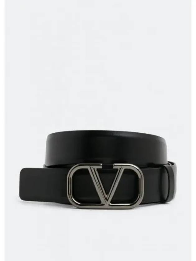 V Logo Signature Belt Black - VALENTINO - BALAAN 1