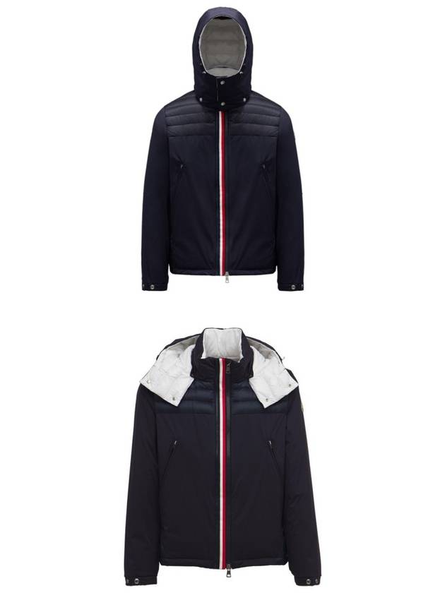 Men's Deferre Logo Hooded Jacket Navy - MONCLER - BALAAN 5