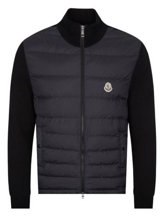 Padded Cotton Zip-Up Cardigan Black - MONCLER - BALAAN 2