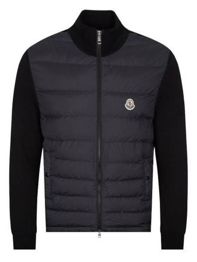 Padded Cotton Zip-Up Cardigan Black - MONCLER - BALAAN 2