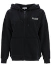 Logo Zip-Up Hoodie Black - GANNI - BALAAN 1