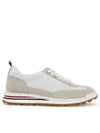 Fine Kid Suede Tech Runner White - THOM BROWNE - BALAAN 2