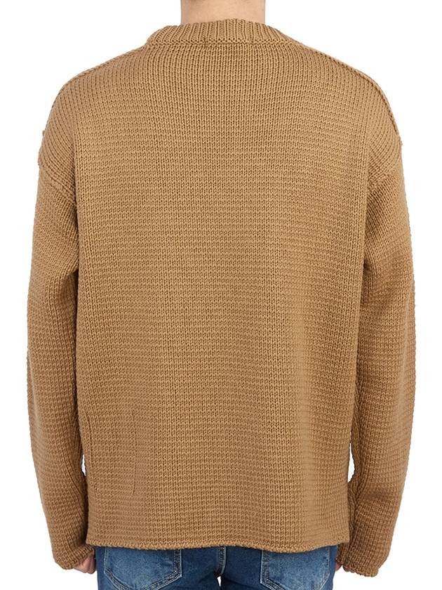 Crew Neck Wool Knit Top Camel - TEN C - BALAAN 5