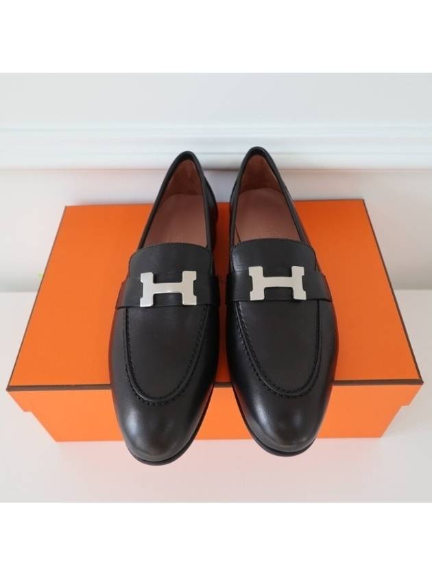 Paris Loafers Goatskin Palladium Noir - HERMES - BALAAN 2