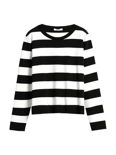 Edo Striped Wool Knit Top White Black - MAX MARA - BALAAN 1