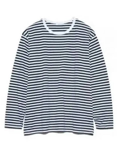 Coolmax Striped Jersey Long Sleeve T-Shirt Navy - NANAMICA - BALAAN 2