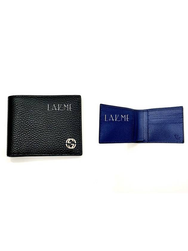 GG Interlocking Two Tone Half Wallet Black Blue - GUCCI - BALAAN 2