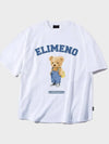 EL Study Bear Artwork Overfit Short Sleeve T-Shirt White - ELIMENO - BALAAN 1