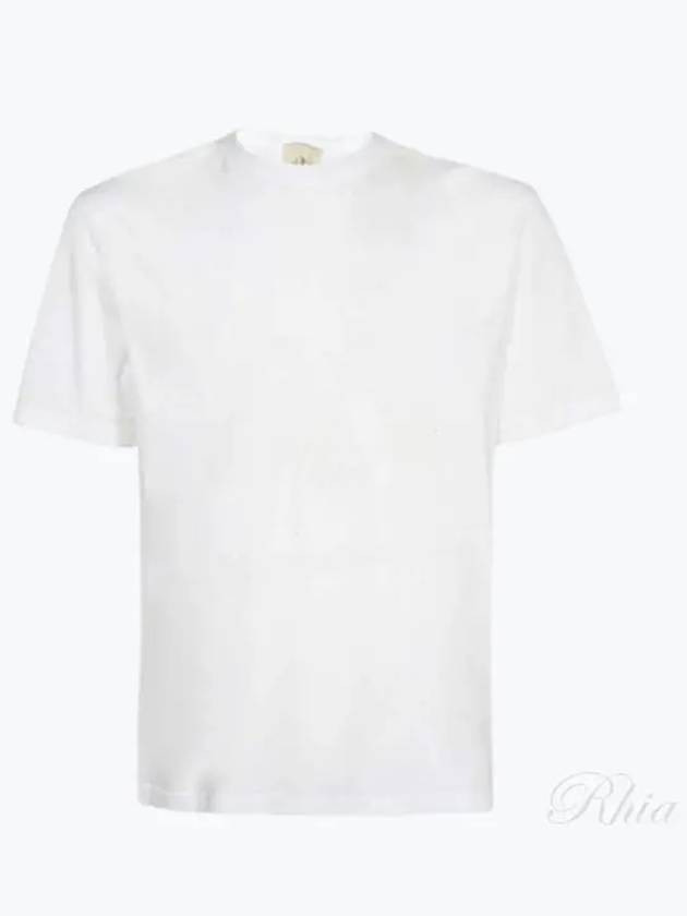 Men's Back Logo Label Cotton Short Sleeve T-Shirt White - TEN C - BALAAN 2