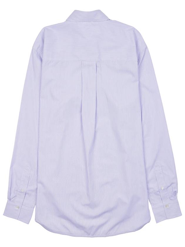 Striped Cotton Lyocell Long Sleeve Shirt Lilac - TOTEME - BALAAN 3