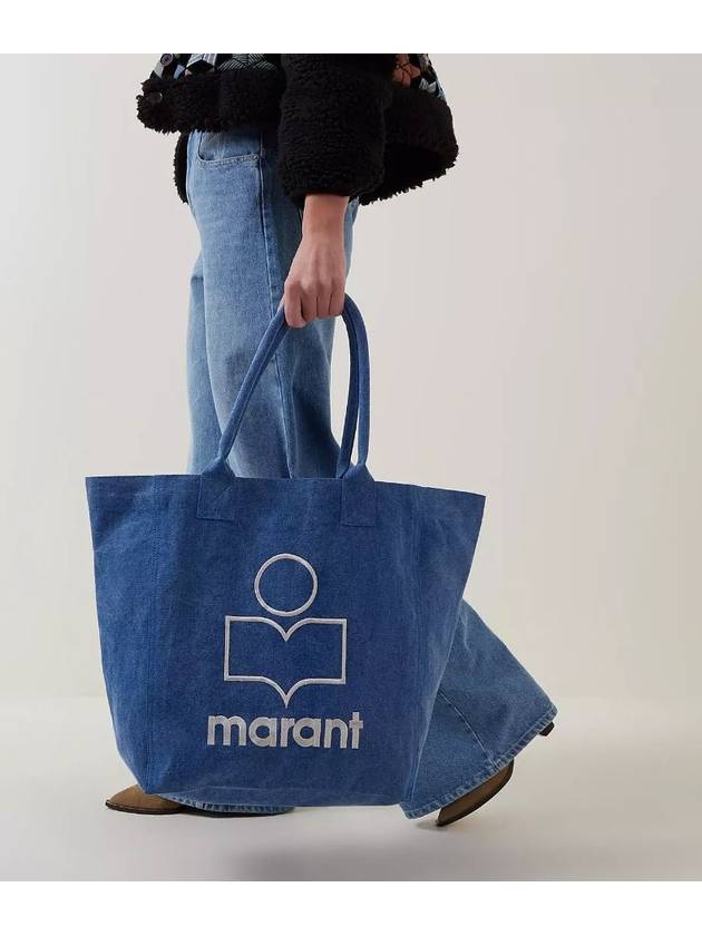 Yenky Embroidered Logo Large Shopper Tote Bag Blue - ISABEL MARANT - BALAAN 10