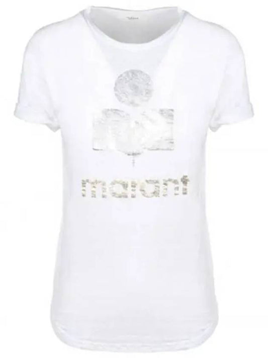 00MTS0382 00M008E WH Kuta side cut linen short sleeve t shirt white women TJ 270605 - ISABEL MARANT - BALAAN 1