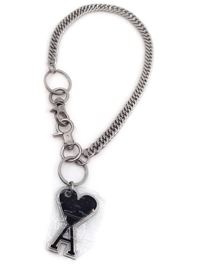 Heart Logo Chain Key Holder Black - AMI - BALAAN 2