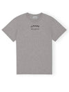 Logo Print Short Sleeve T-Shirt Grey - GANNI - BALAAN 2