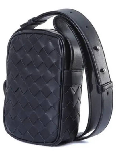 Intrecciato Rectangle Mini Cross Bag Black - BOTTEGA VENETA - BALAAN 2