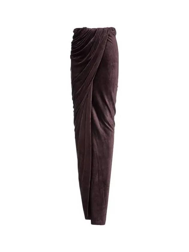 Velor long banding skirt dark brown 271707 - RICK OWENS - BALAAN 1