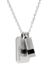 logo plate bolt necklace silver - DIESEL - BALAAN 4