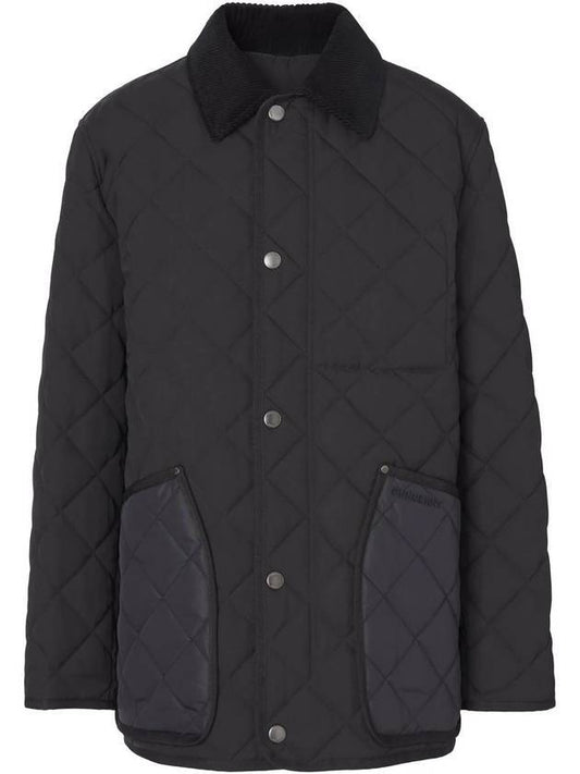 Quilted Thermoregulated Barn Jacket Black - BURBERRY - BALAAN.