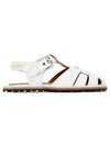 Women's Leather Fisherman Sandals White - MARNI - BALAAN 2