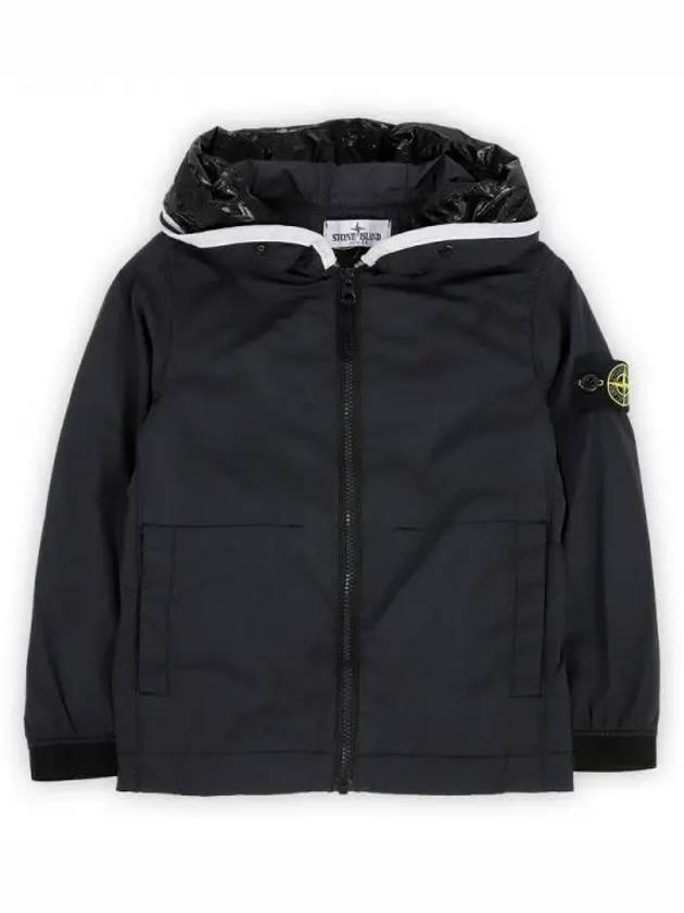 Stone Kids Waffen Patch Two Line Hooded Jacket Black 781640332 V0029 1064022 - STONE ISLAND - BALAAN 1